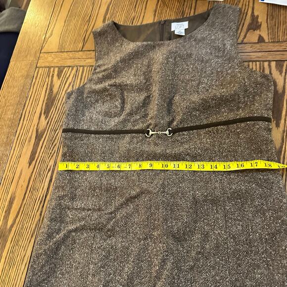 Ann Taylor Loft Sleeveless Brown Dress Wool Blend Casual Career Size 14 - Picture 7 of 9